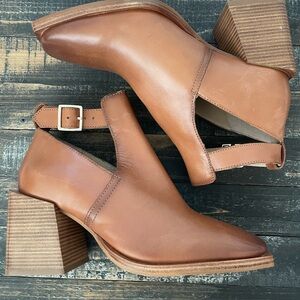 Free People Brady Buckle Bootie. Size 37.5 or 7.5 NWT. 3" heel.